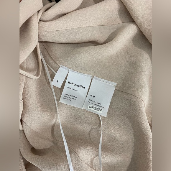 Reformation Rhodes Midi Wrap Dress Champagne Pink Size Large - Picture 10 of 11